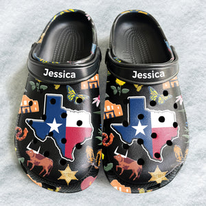 Texas Customized Clogs Shoes With Texas Flag And Symbols v2