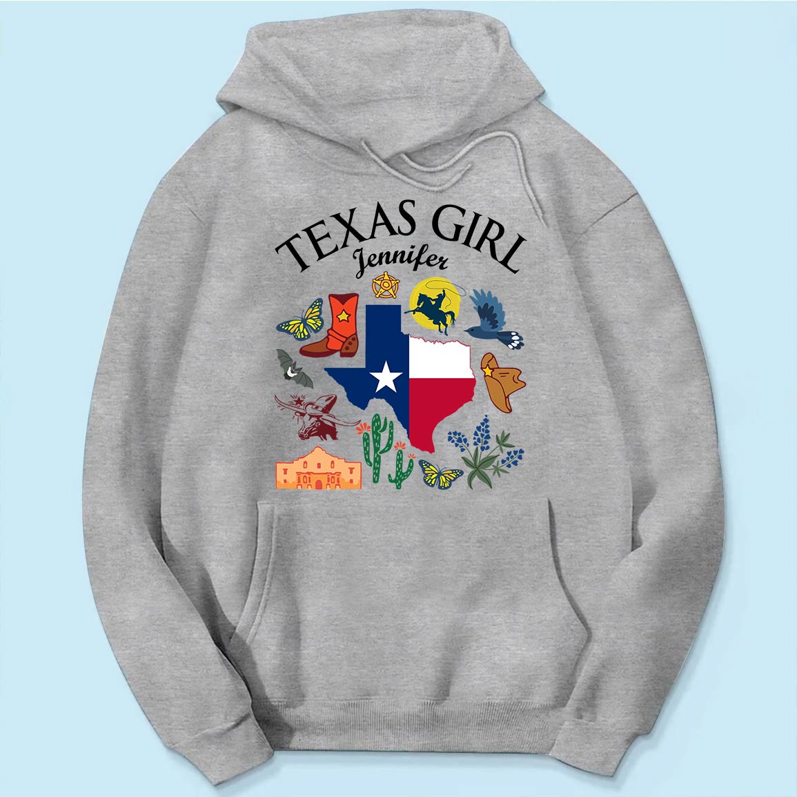 Customized Texas Girl T-shirt With Symbols And Name