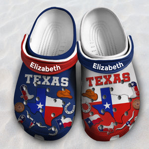 Texas State Flag Symbols Personalized Clogs Shoes