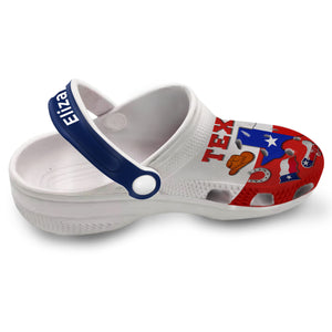 Texas State Flag Symbols Personalized Clogs Shoes