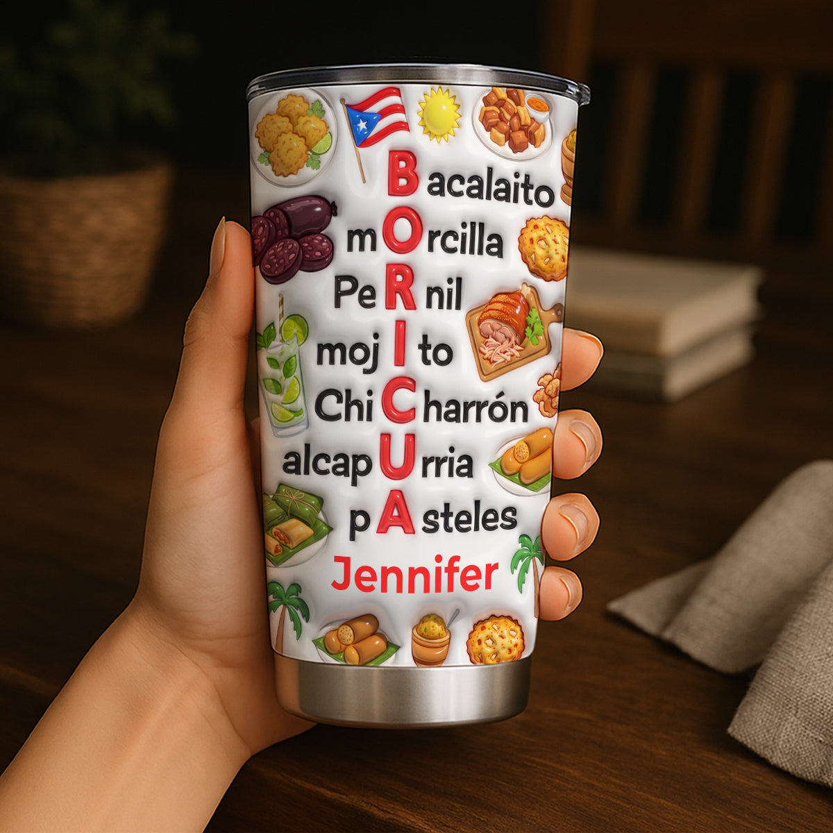 Custom Puerto Rico Boricua Tumbler With Symbols Effect
