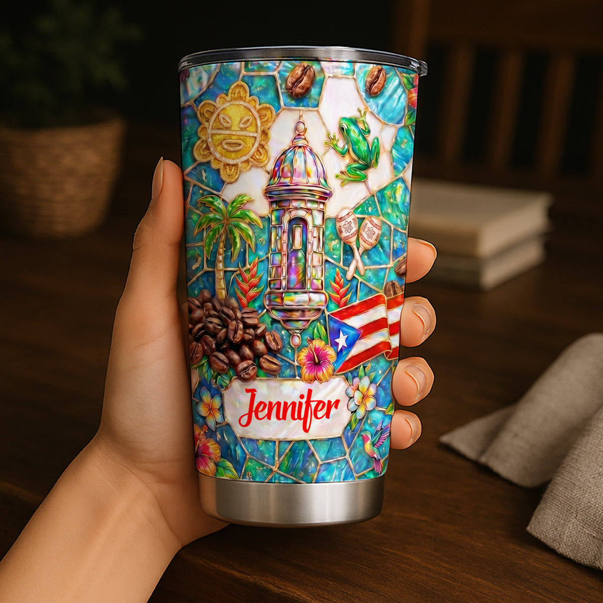 Custom I'm Puerto Rican Tumbler With 3D Print