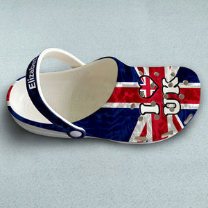 I Love UK Flag Personalized Clogs Shoes