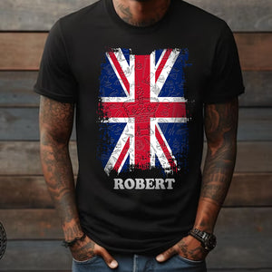 UK Flag Personalized T-shirt With Symbols