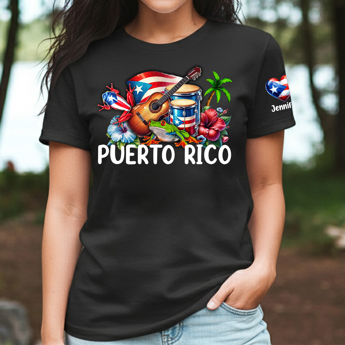 Custom Puerto Rico Puerto Rican Symbols T-shirt And Name