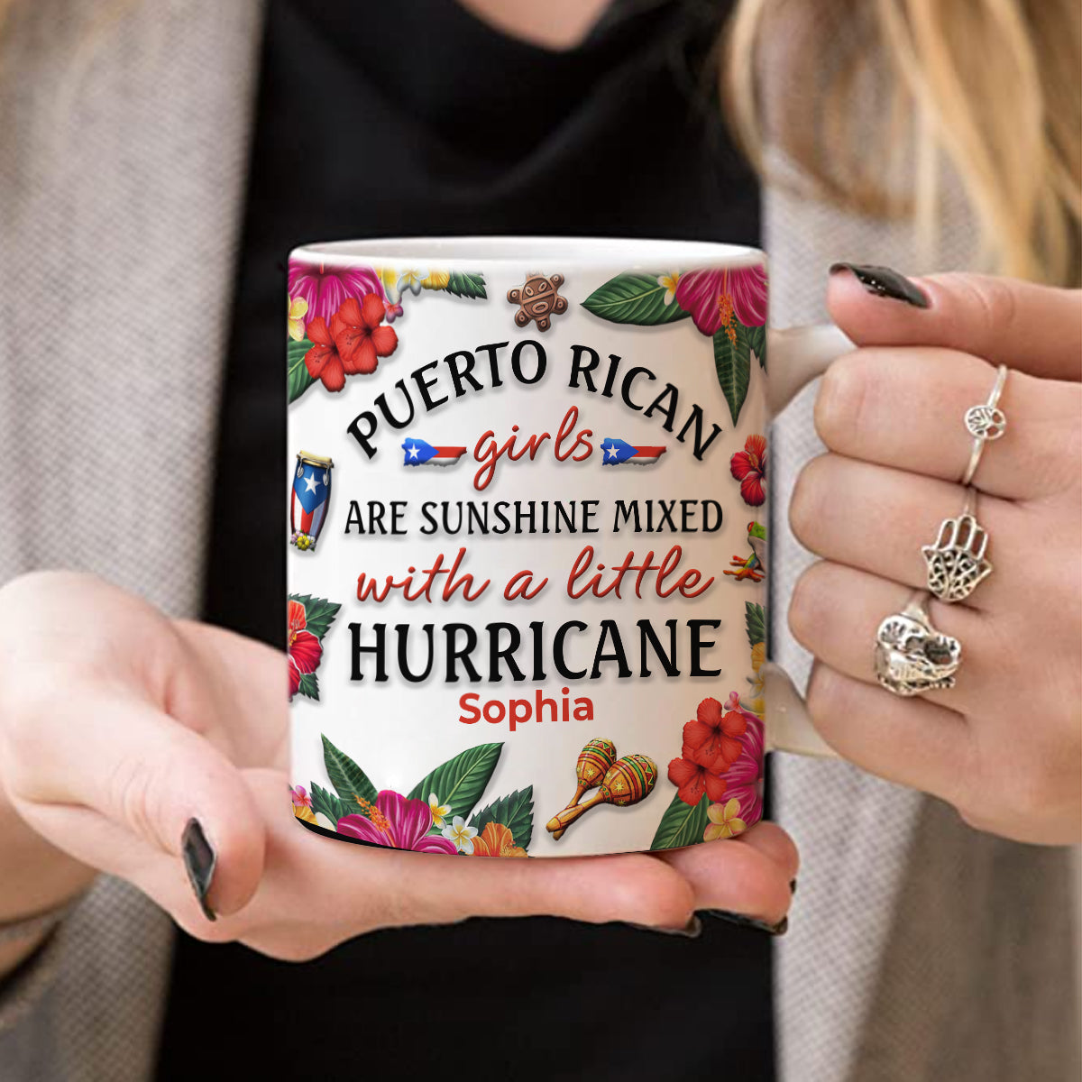 Custom Puerto Rican Girl Are Sunshine Mug Cup