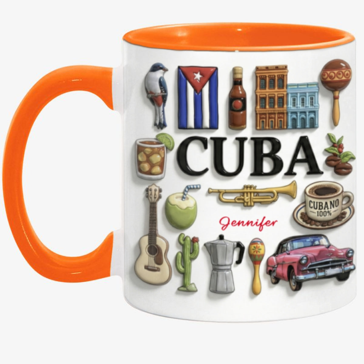 Custom Cuba Accent Mug With Many Cuba Symbols