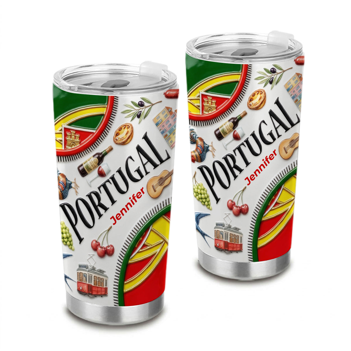 Custom Portugal Symbols Tumbler And Name