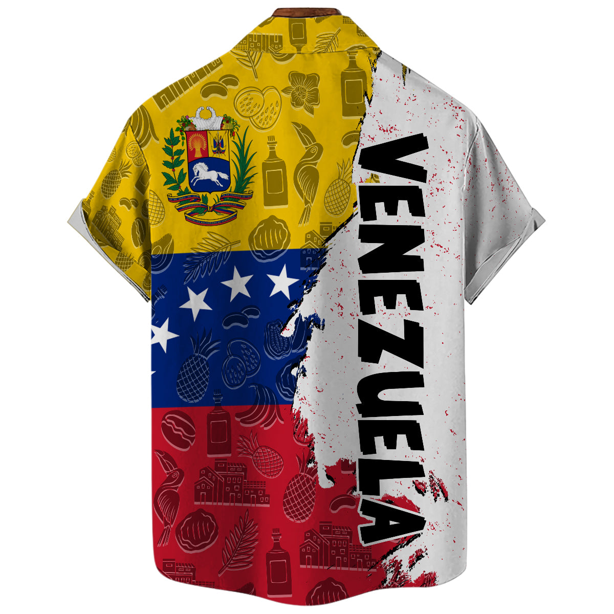 Venezuela Hawaiian Shirt With A Half Flag And Symbols