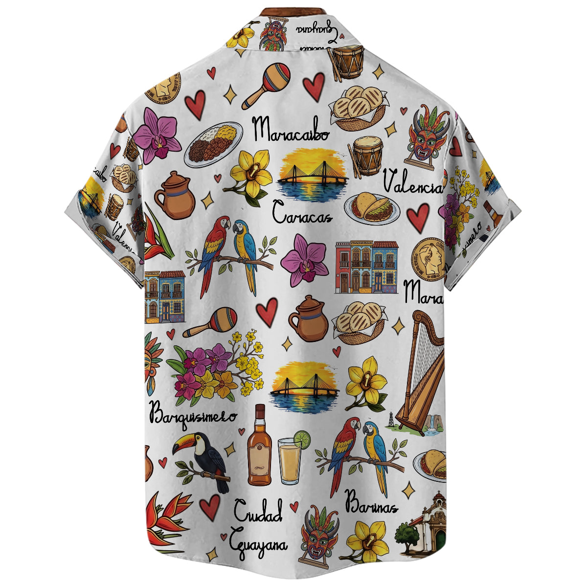Venezuela Hawaiian Shirt with Cultural Doodle Icons