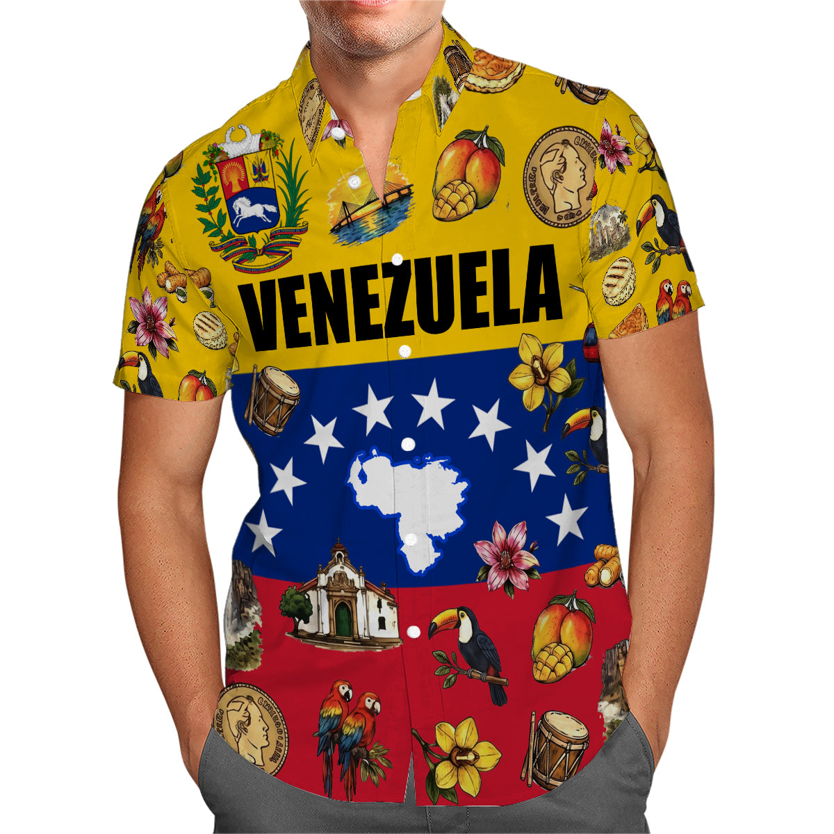 Venezuela Flag, Symbols Hawaiian Shirt For Venezuelan