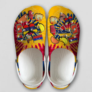 Venezuela Personalized Clogs Shoes With Symbols Tie Dye