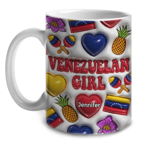 Venezuelan Girl Coffee Mug Cup With Custom Your Name