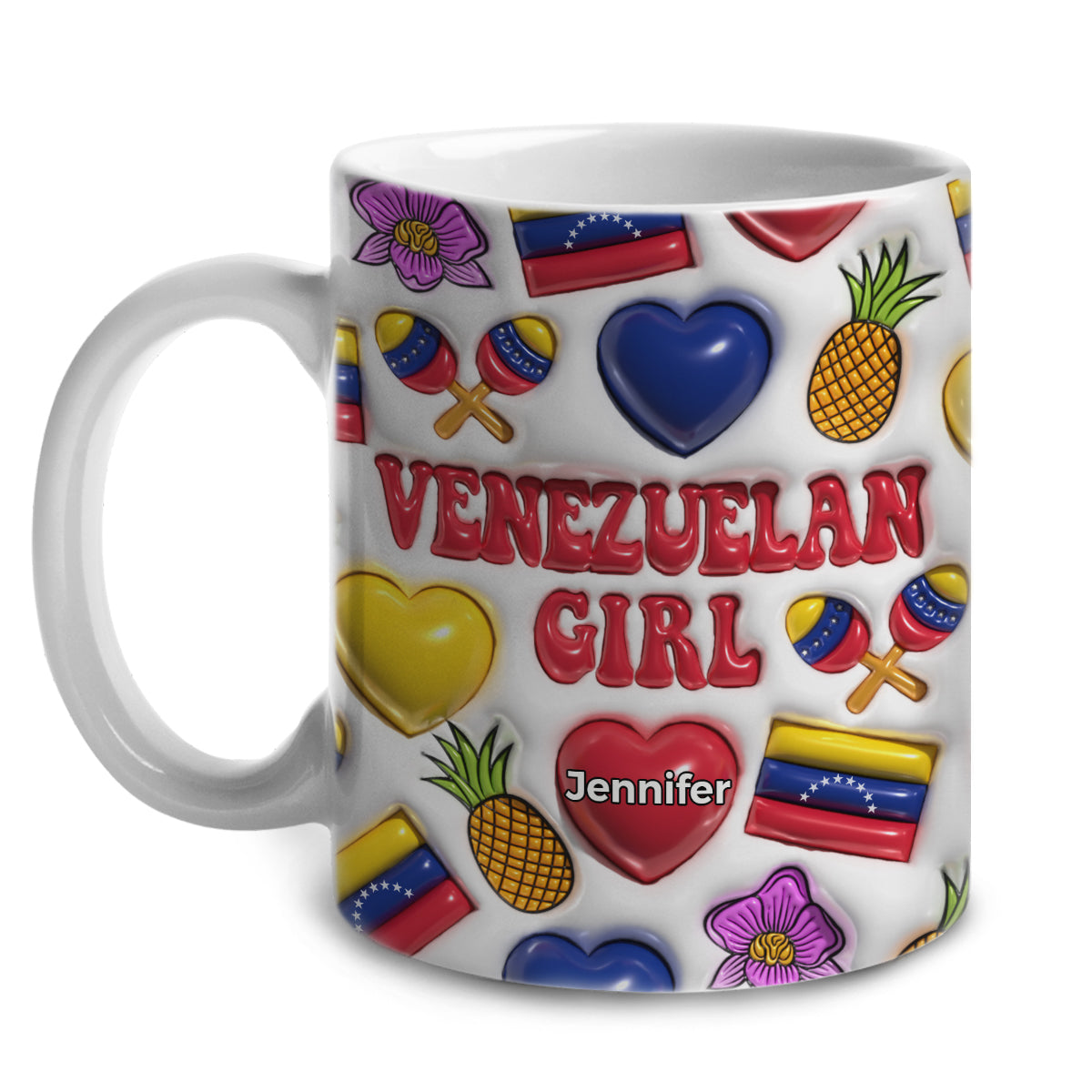 Venezuelan Girl Coffee Mug Cup With Custom Your Name