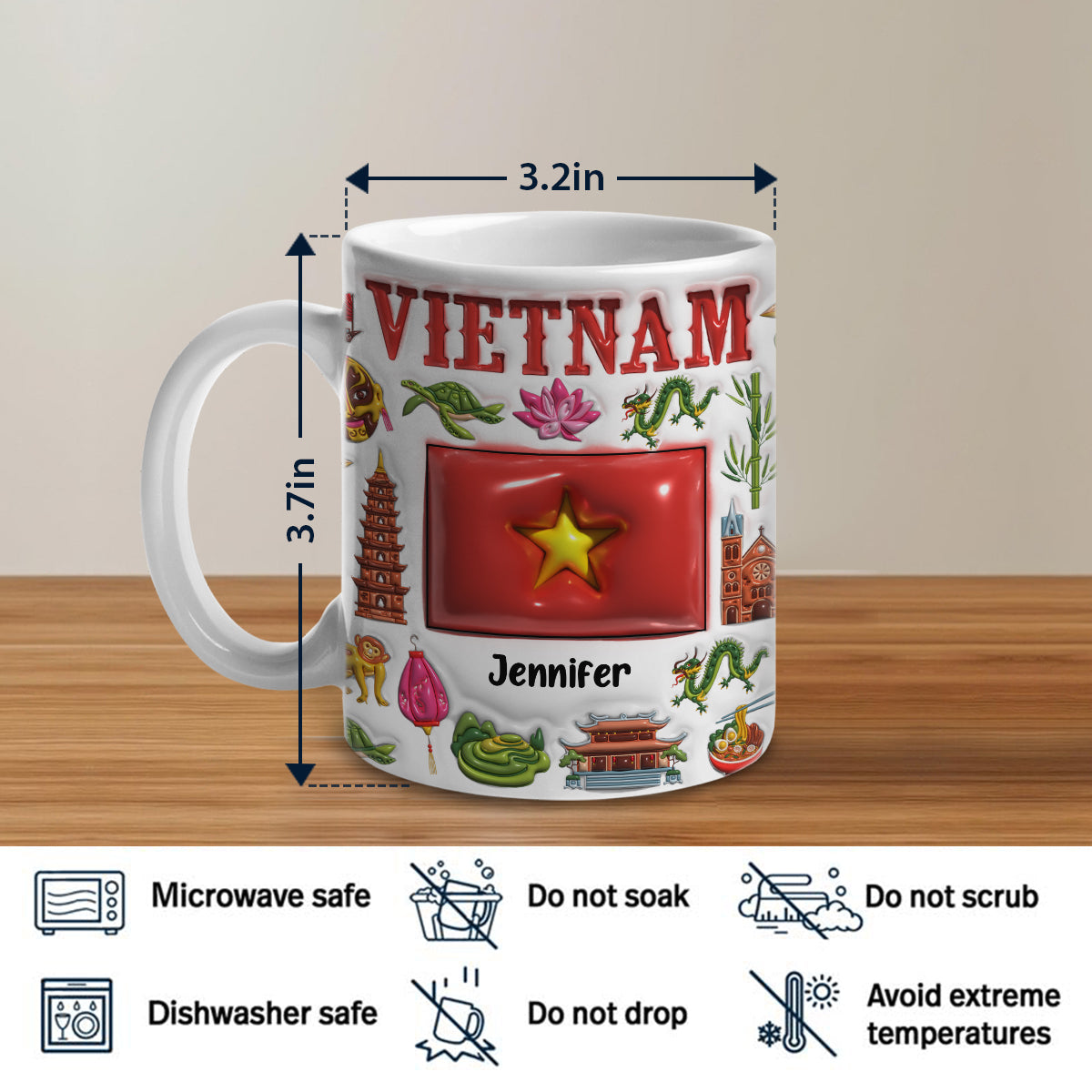 Custom Vietnam Coffee Mug Cup With Your Name