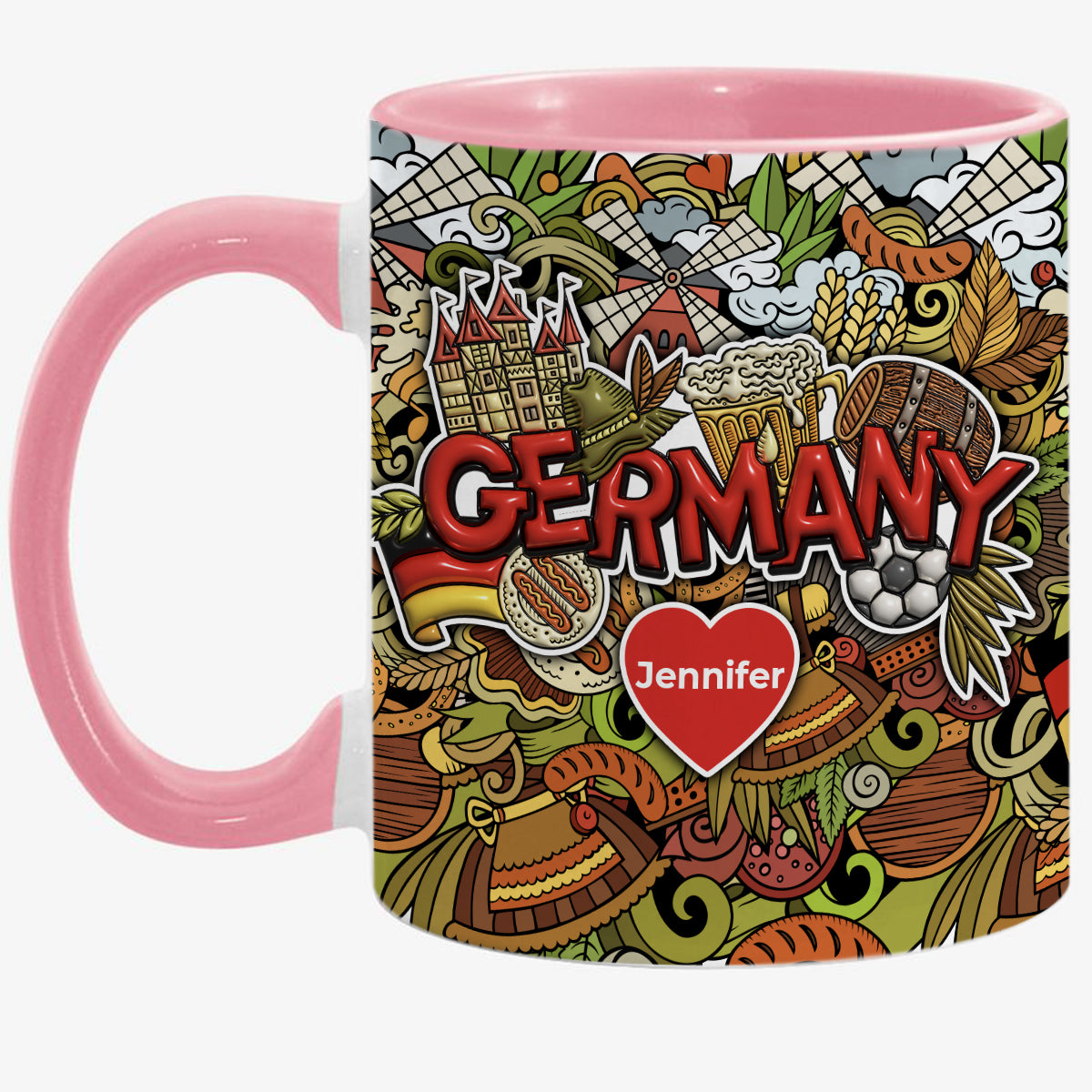 Custom Germany Accent Mug With Mixed Symbols