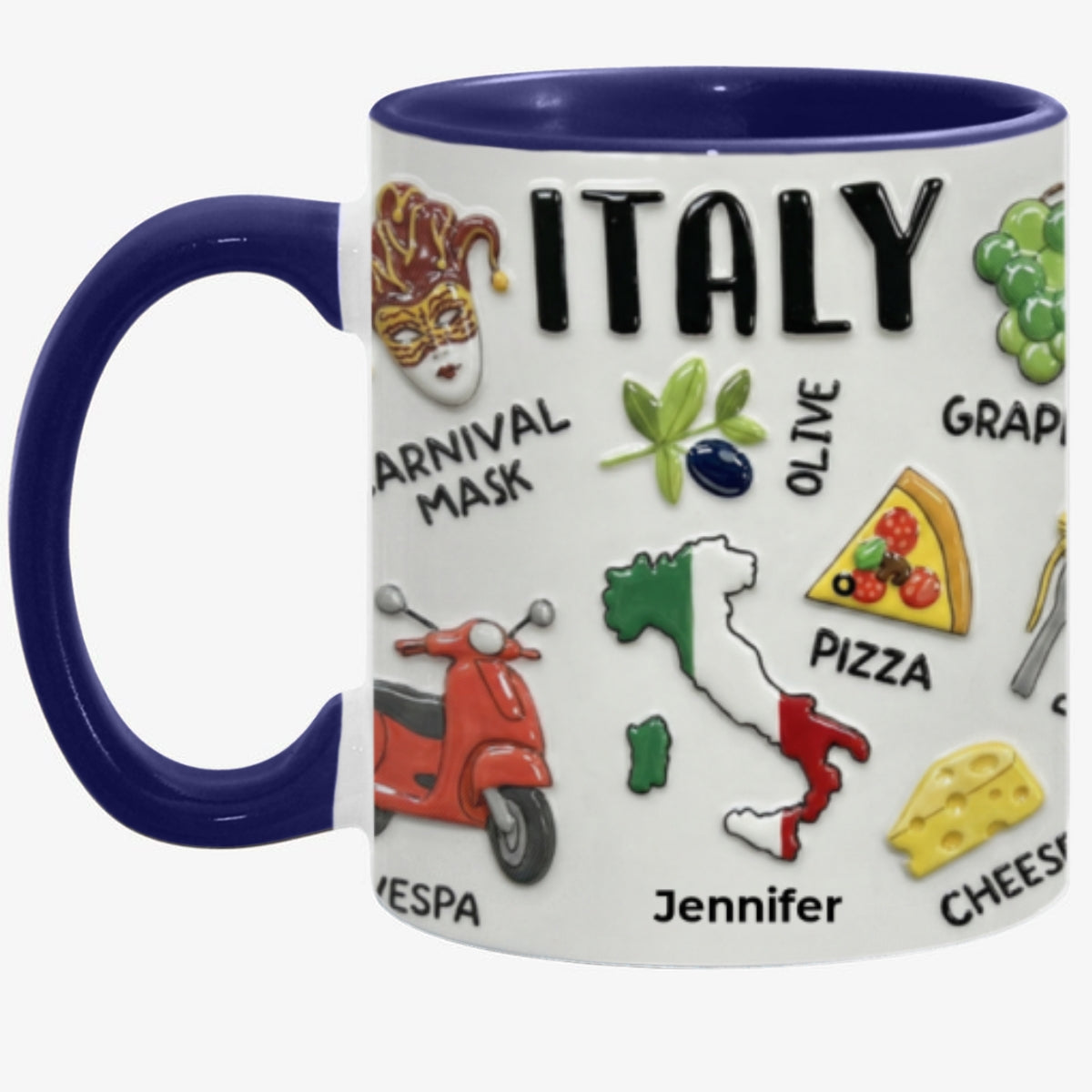 Personalized Italy Accent Mug And Name