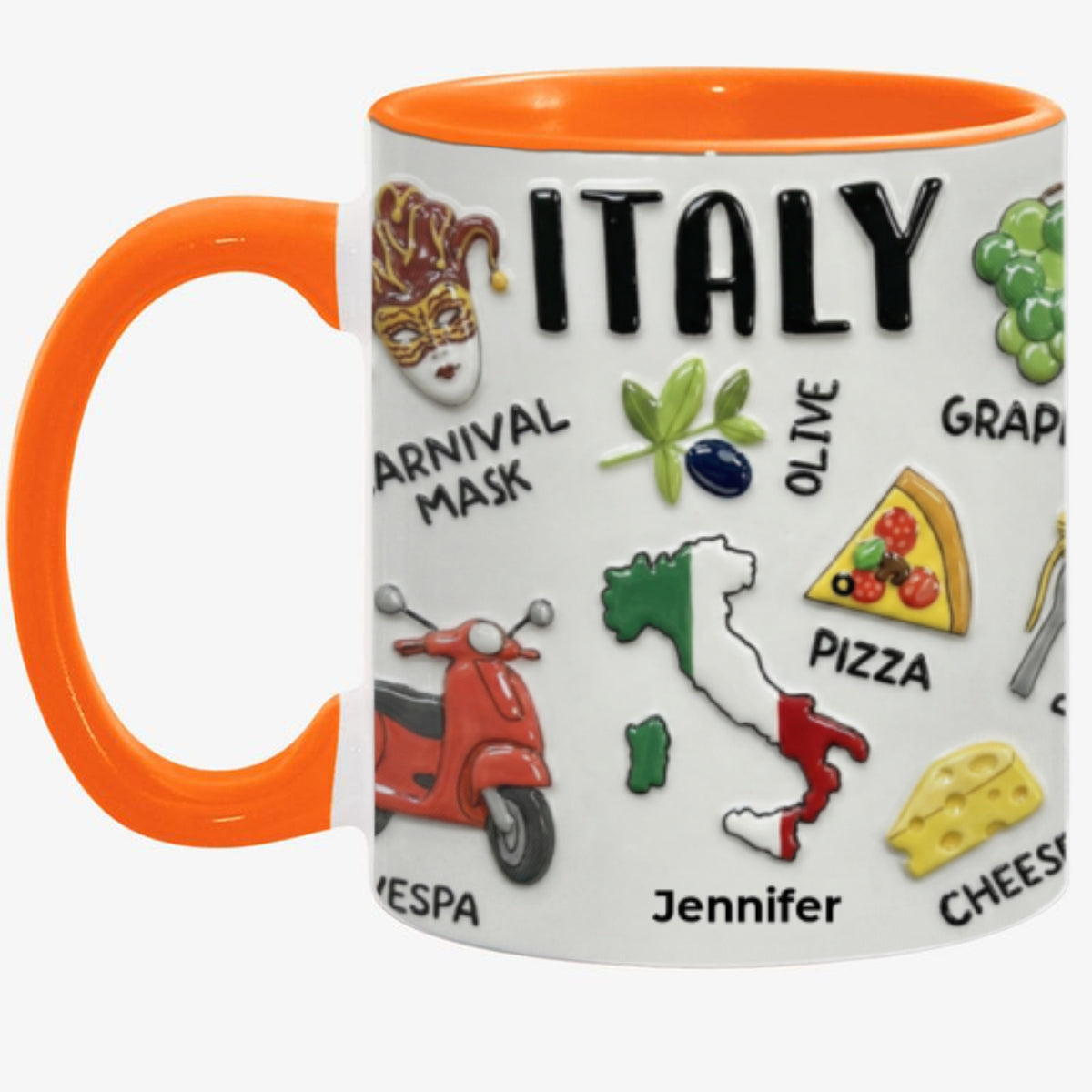 Personalized Italy Accent Mug And Name