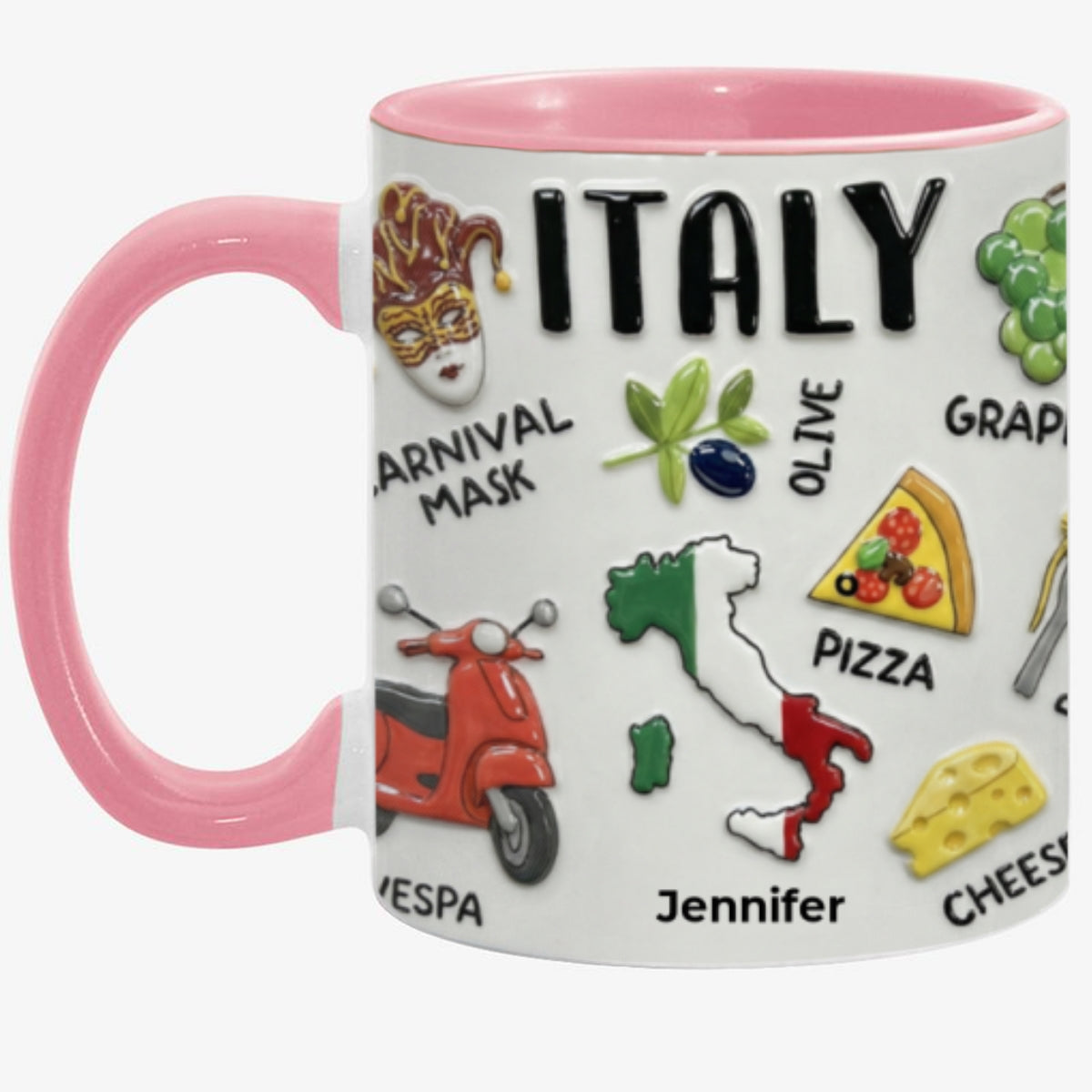 Personalized Italy Accent Mug And Name