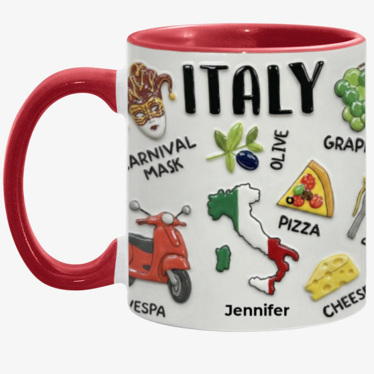 Personalized Italy Accent Mug And Name