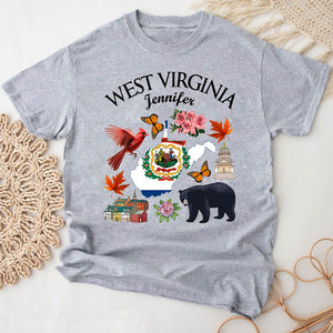 Customized West Virginia T-shirt With Symbols And Name