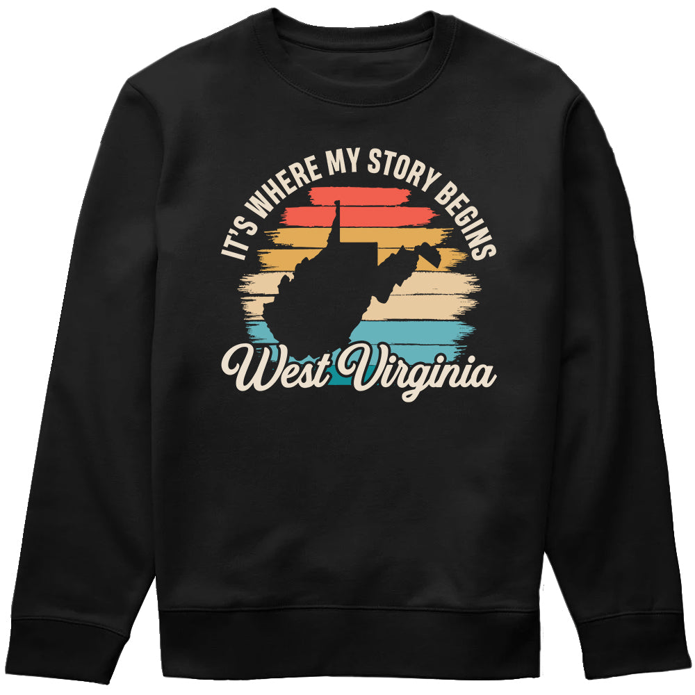 West Virginia It's Where My Story Begins T-shirt Vintage Retro