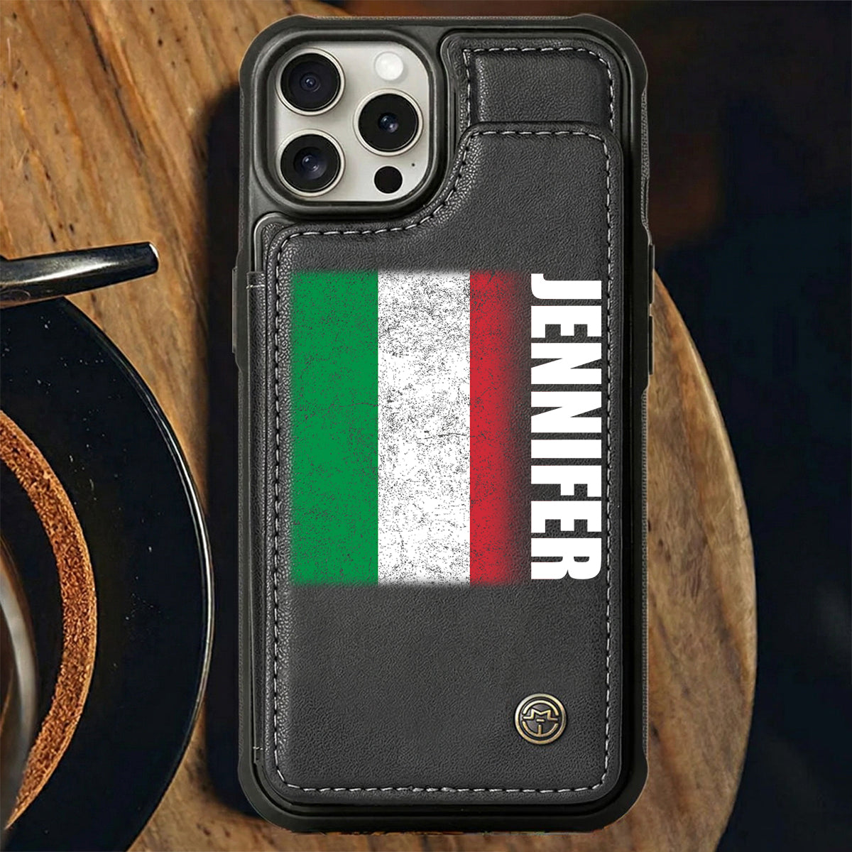 Personalized Italy Italia Flag Wallet Phone Case And Name