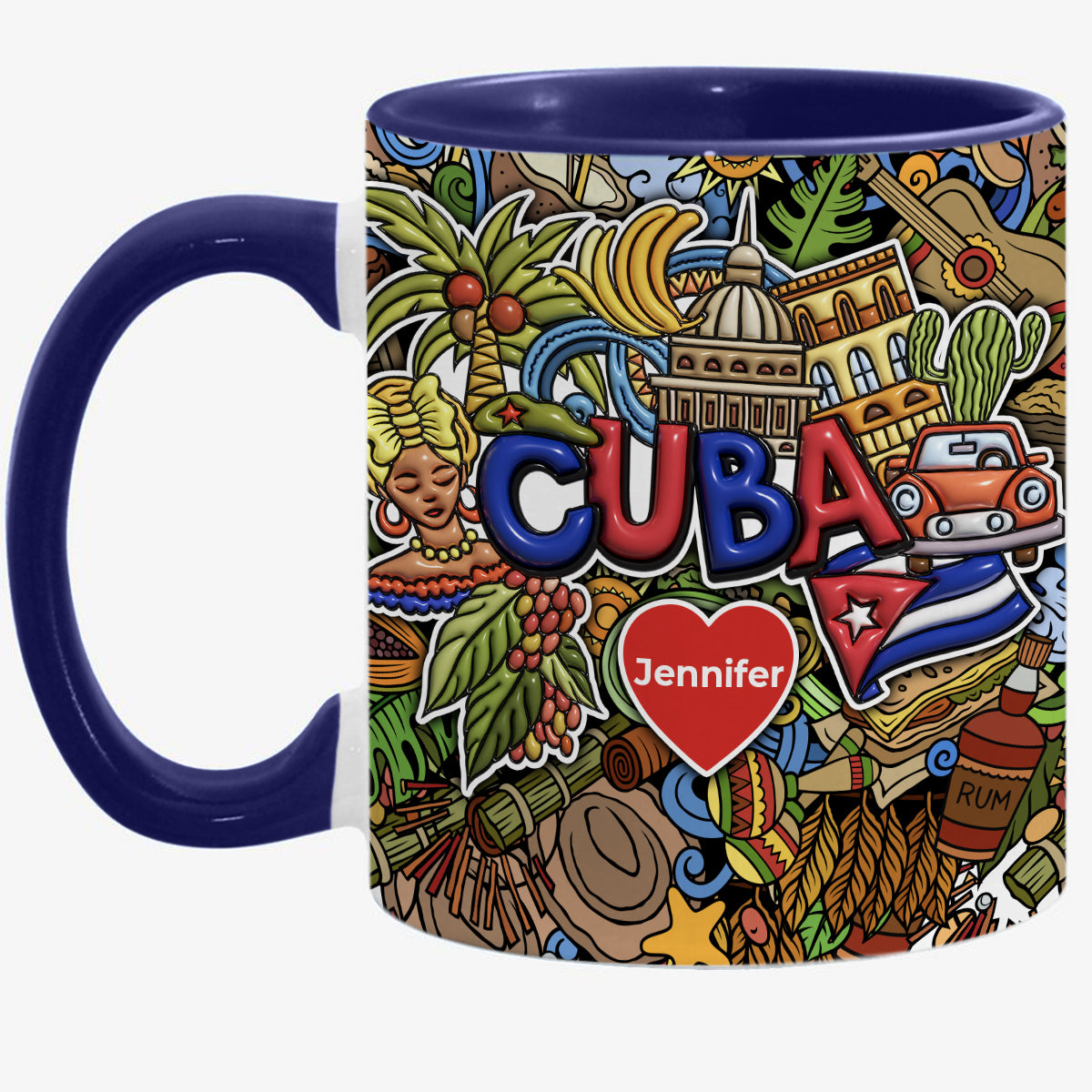 Custom Cuba Accent Mug With Mixed Symbols