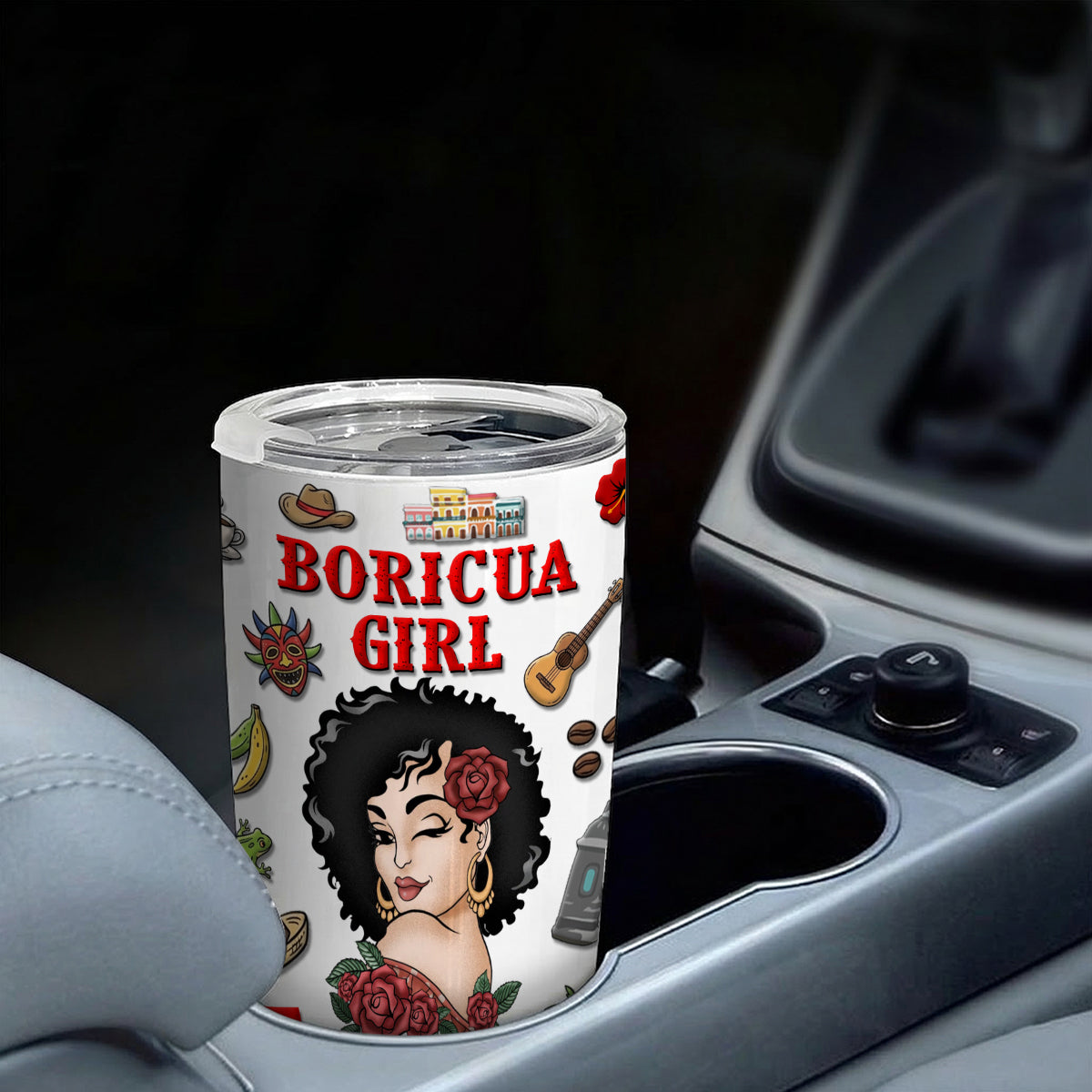 Custom Boricua Girl Tumbler 20oz With Clipart Girl