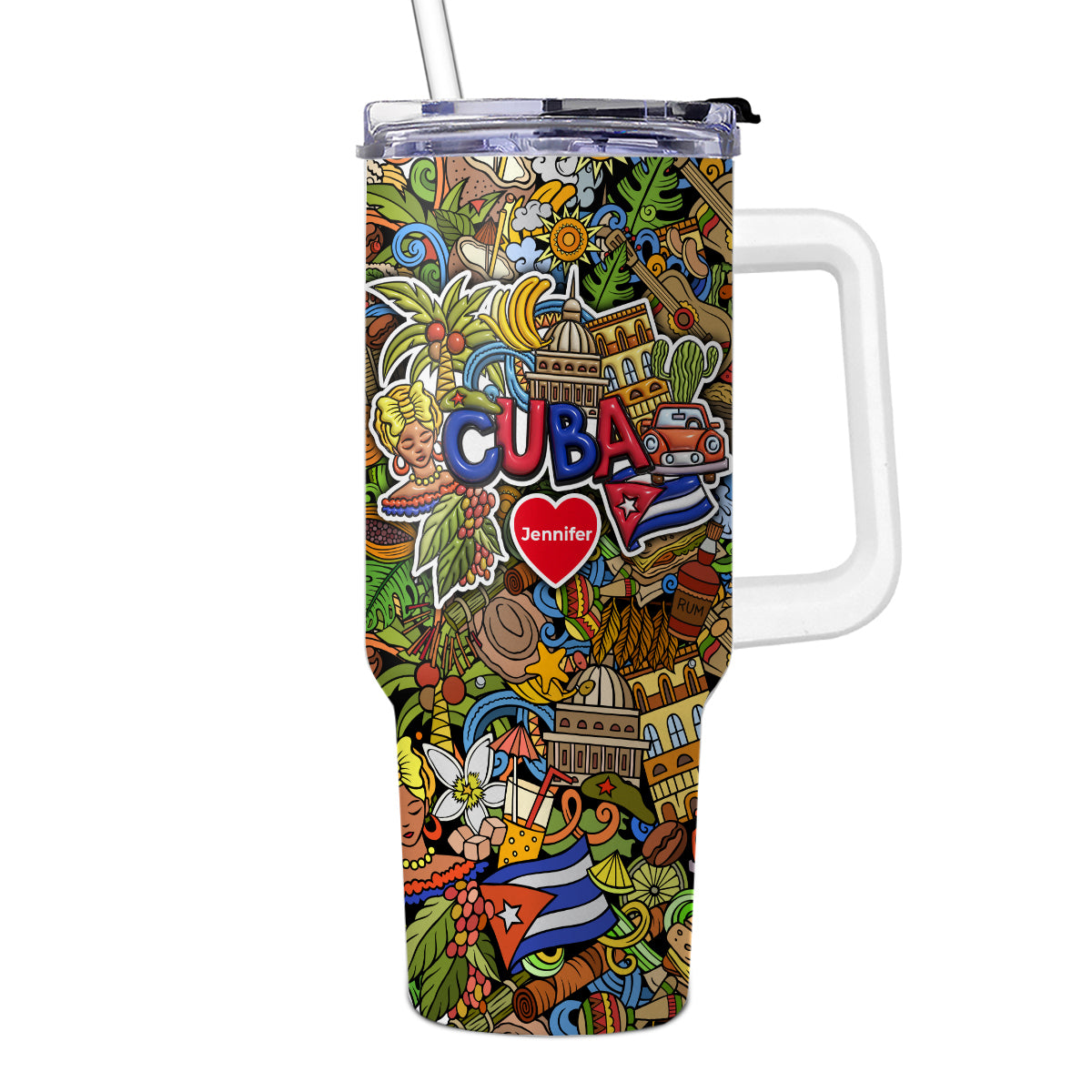 Custom Cuba Tumbler 40oz With Mixed Symbols