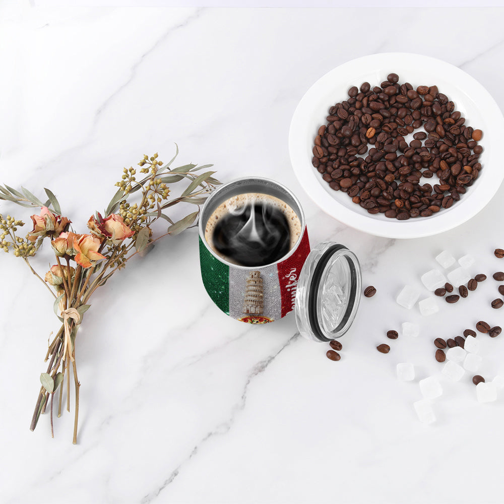 Custom Italy Symbols 2D Effect Tumbler 12oz With Name