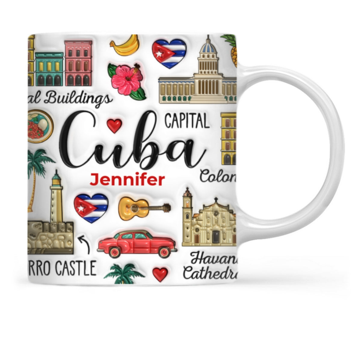 Custom Cuba Coffee Mug Cup With Symbols