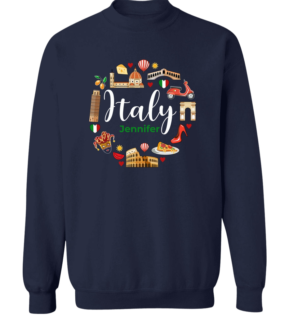 Custom Italy Italia T-shirt With Circle Symbols