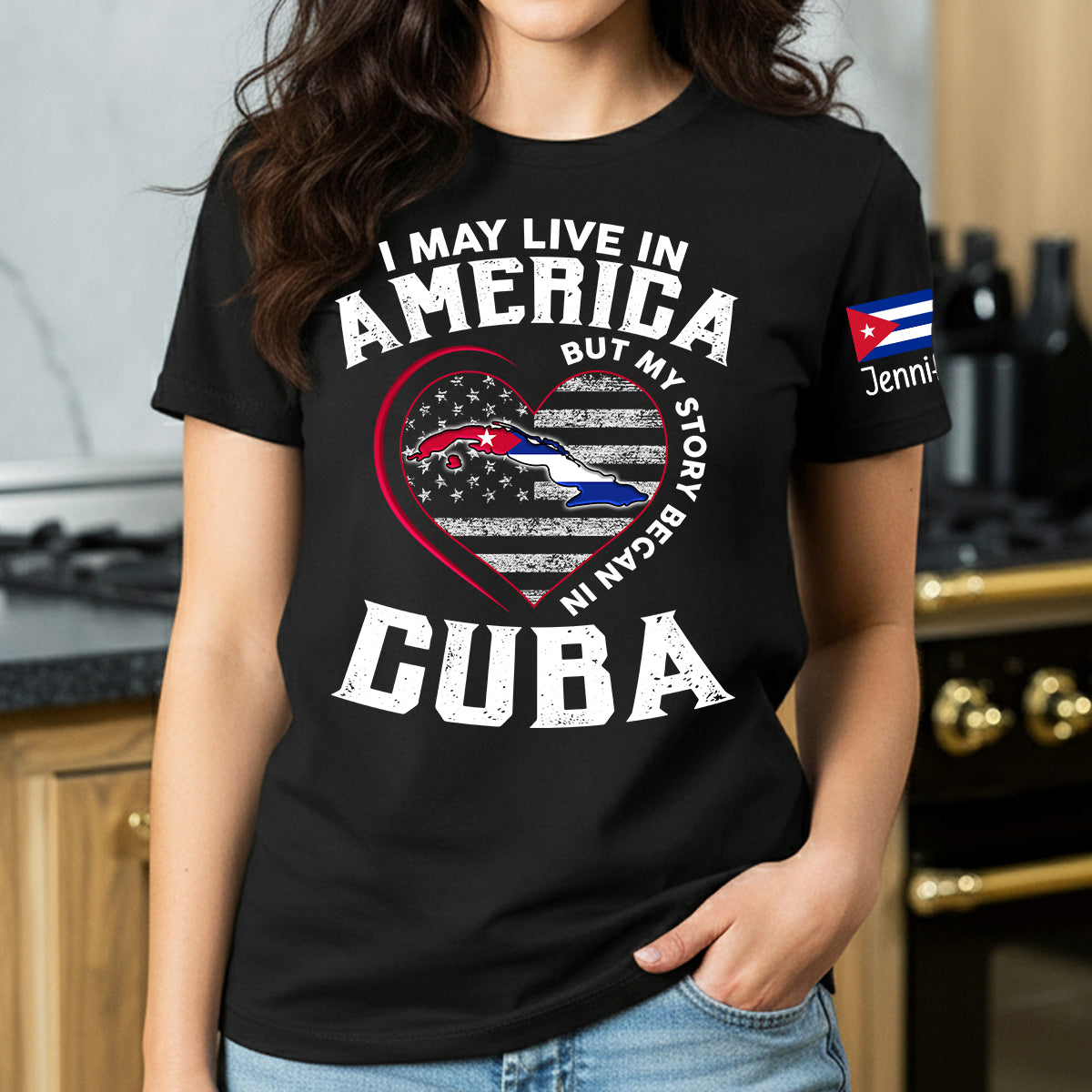 Custom My Story Began In Cuba T-shirt With Name On The Sleeve