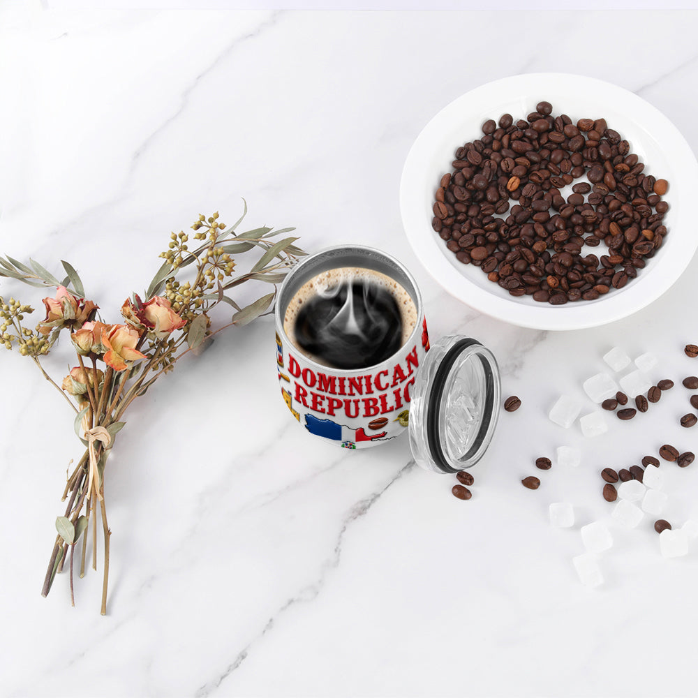 Personalized Dominican Republic 2D Printed Cup Tumbler 12oz