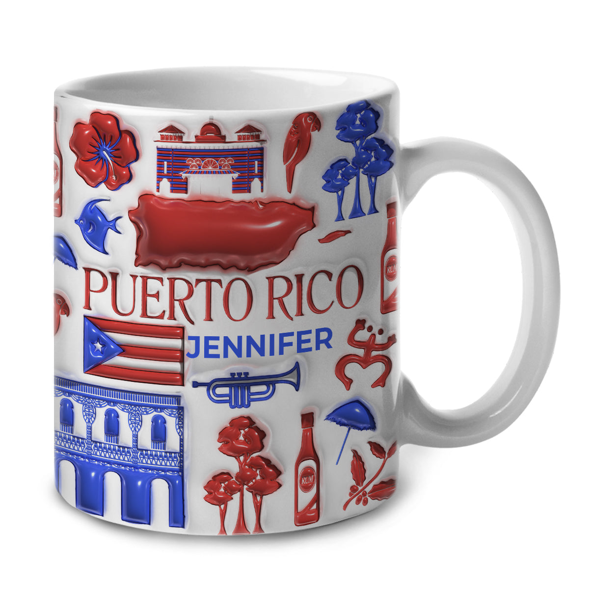 Custom Puerto Rico Colorful Flag Mug