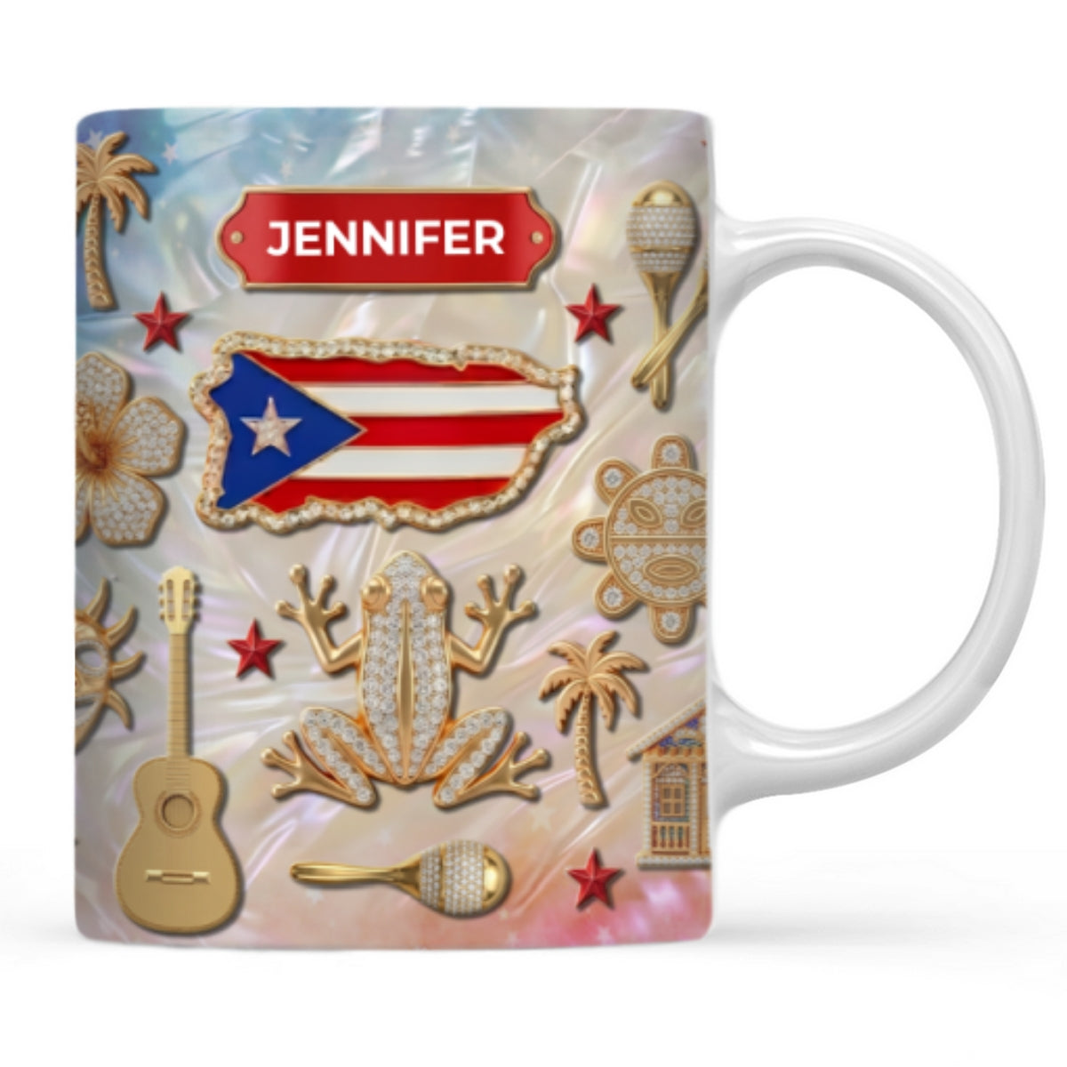 Custom Puerto Rico Mug With 3D Effect Print