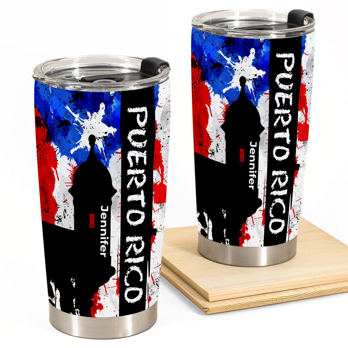 Personalized Puerto Rico Tumbler 20oz And Name