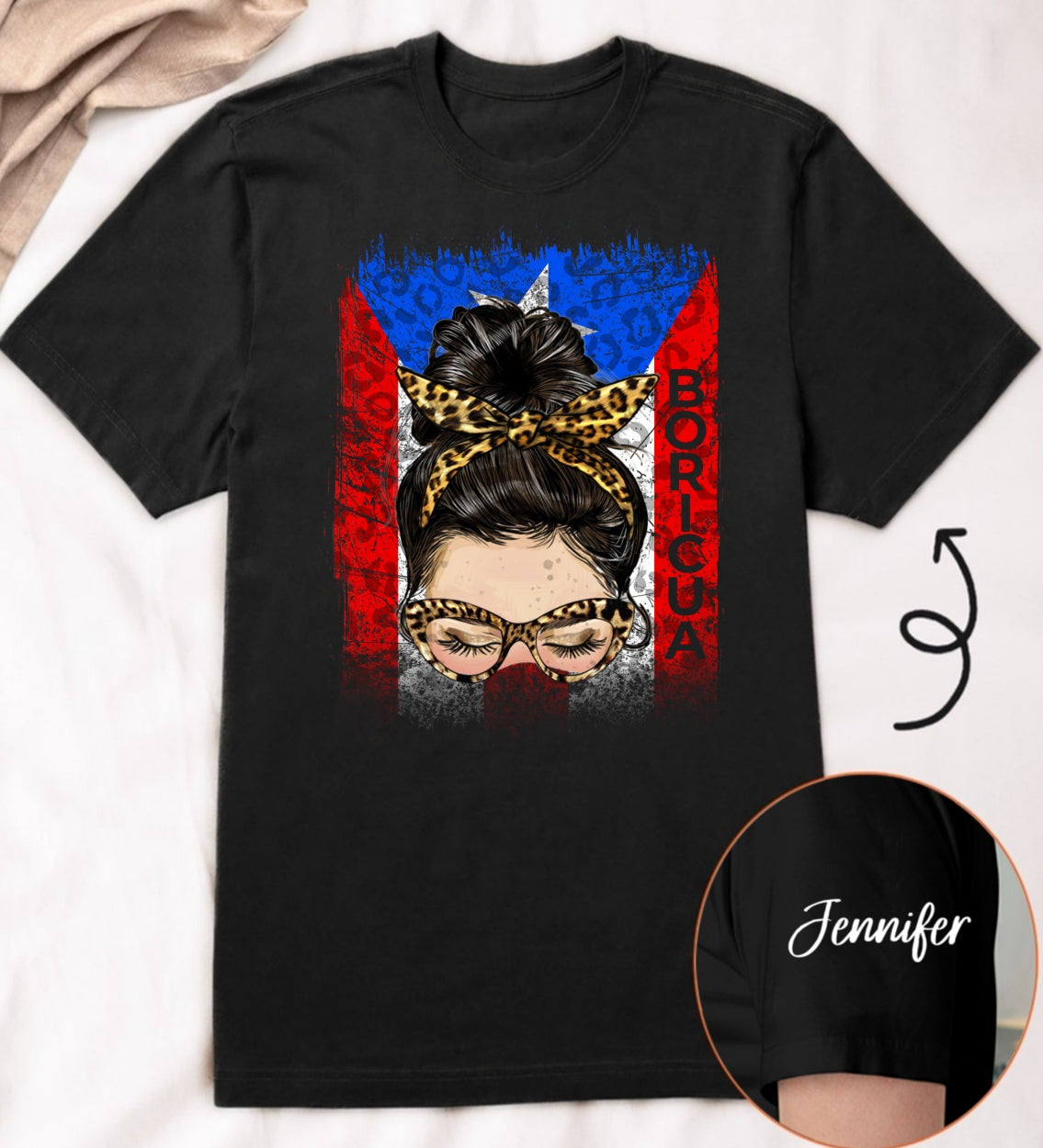 Custom Puerto Rico T-shirt With Clipart Girl
