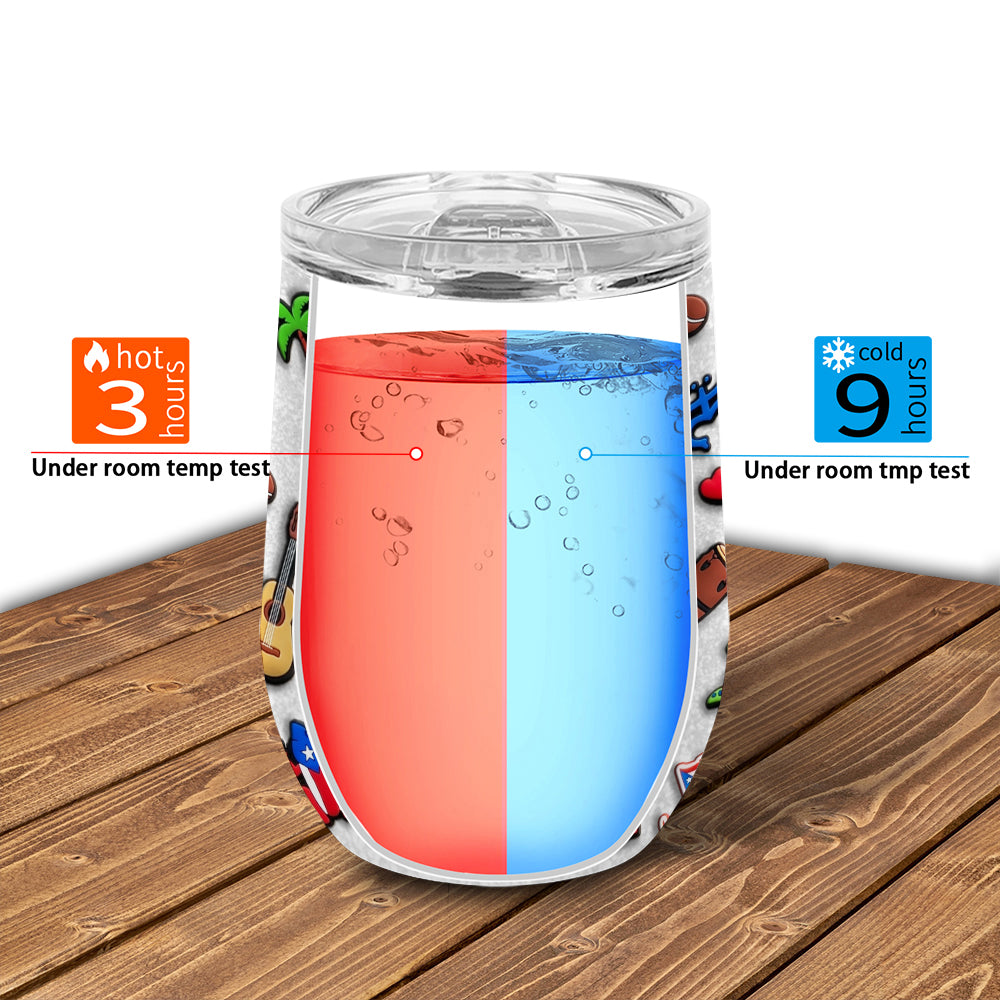 Custom Puerto Rico Tumbler 12oz With Many Color Background