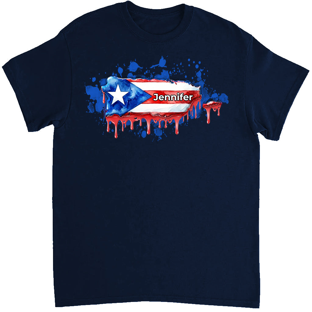 Custom Puerto Rico Map Colorful T-shirt