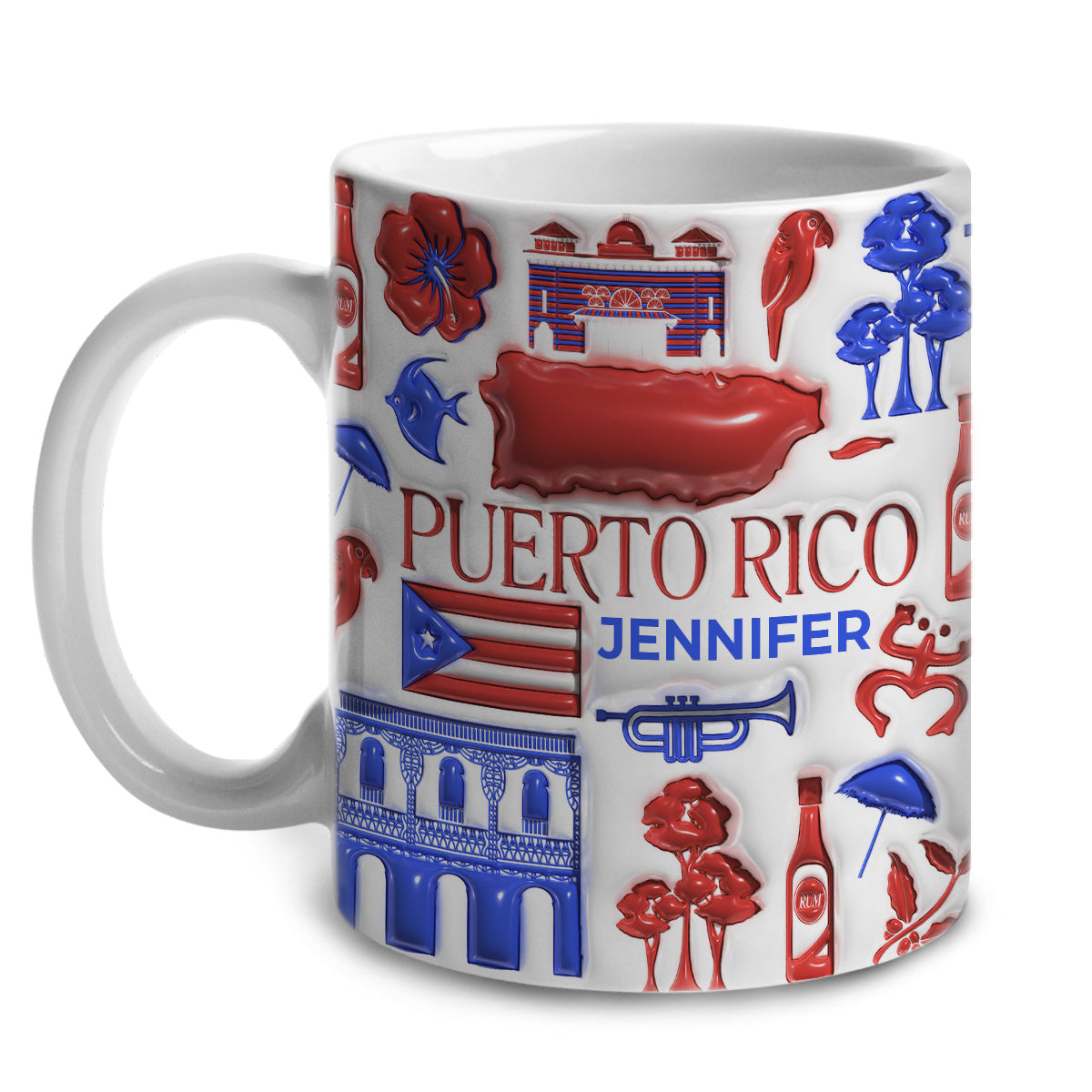 Custom Puerto Rico Colorful Flag Mug
