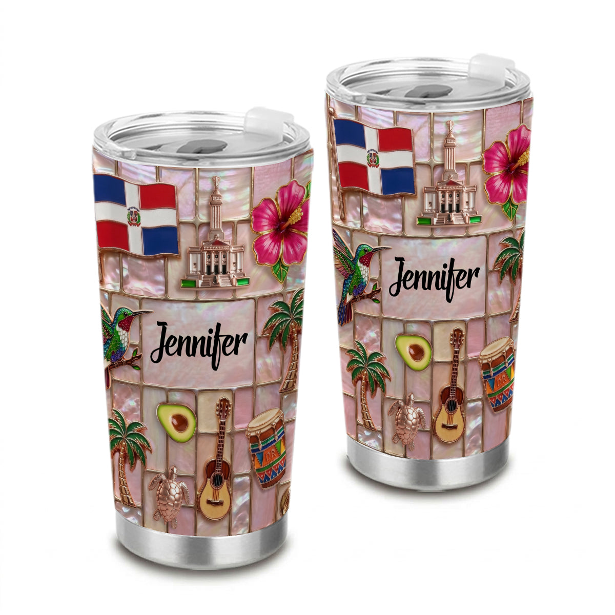Custom Dominican Republic Tumbler With Beautiful Symbols