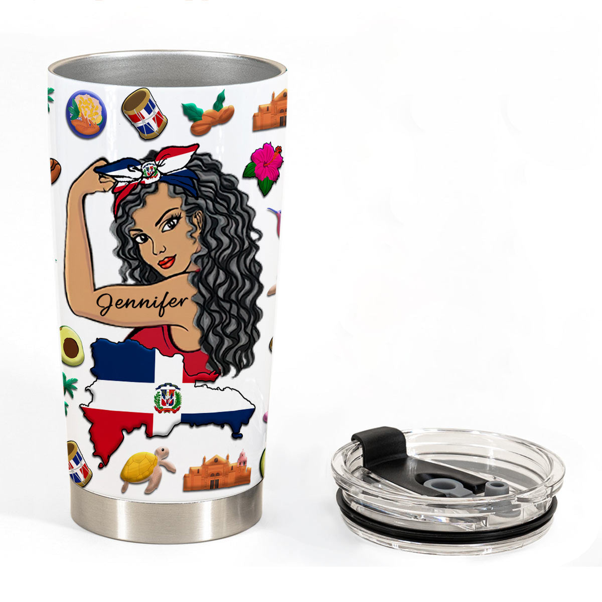 Custom Proud Dominican Girl Tumbler And Your Name