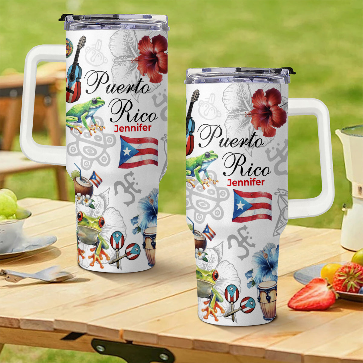 Custom Puerto Rico Tumbler 40oz And Symbols