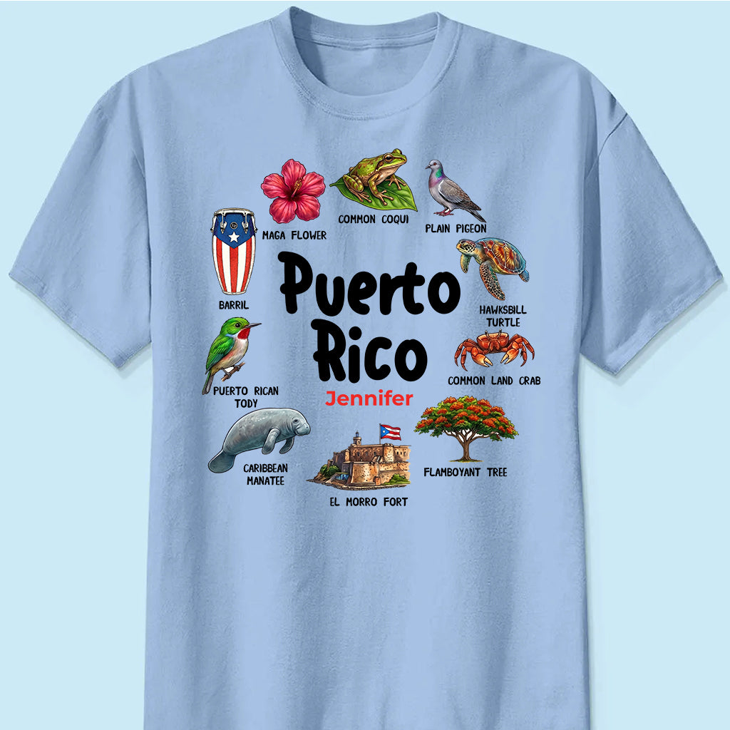Custom Puerto Rico T-shirt With Circle Symbols