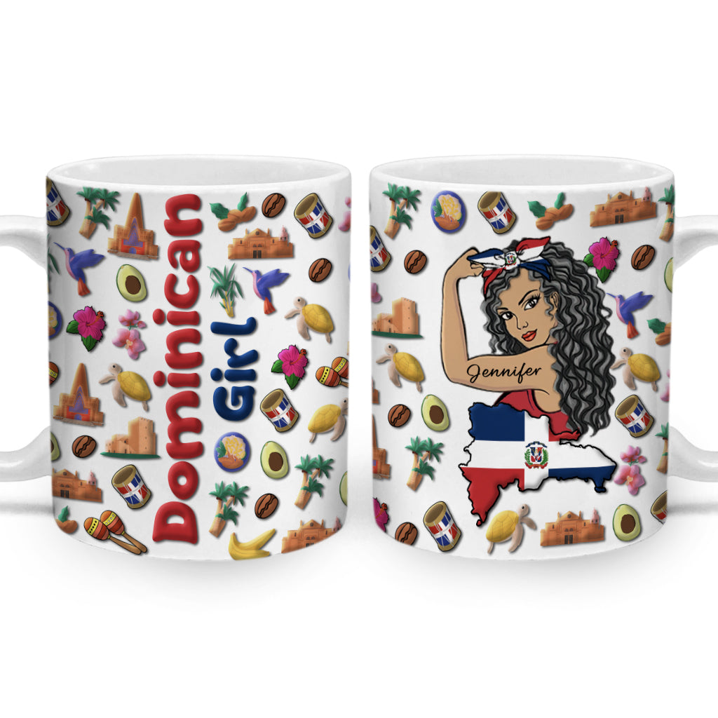 Custom Proud Dominican Girl Mug And Your Name