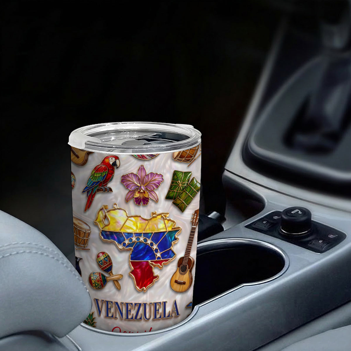 Custom Venezuela Tumbler With Venezuela Glitter Effect