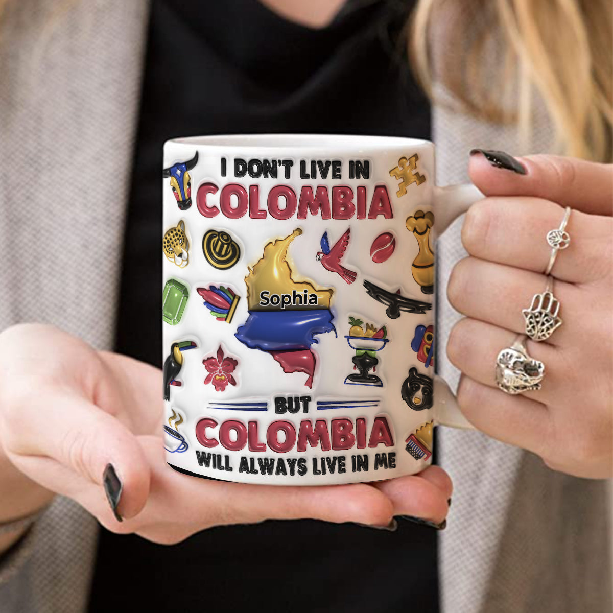 Custom Colombia Will Always Live In Me, Symbols Coffee Mug Cup