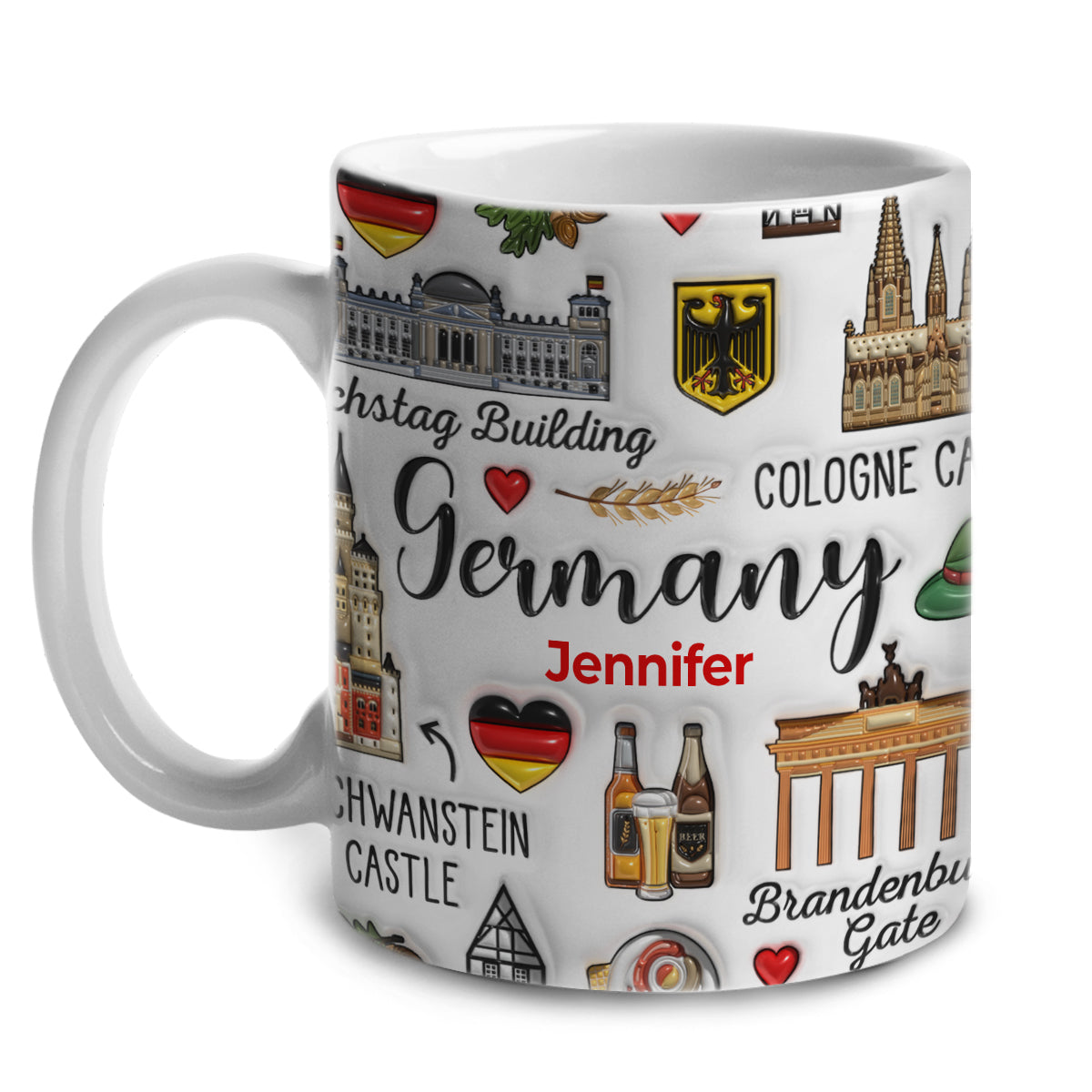 Custom Germany Coffee Mug Cup With Symbols